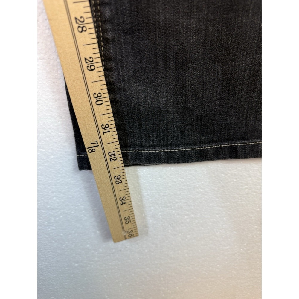 White House Black Market Womens Blanc Skinny Flare Jeans Sz 2L Black Stretch - Picture 6 of 8